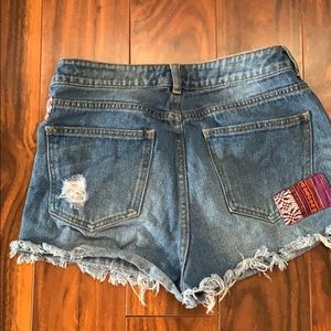 Patched Jean Shorts